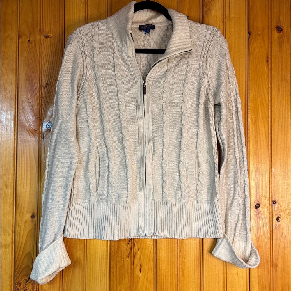 Pendleton Beige Cable Knit Cardigan